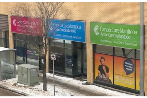 Outside entrance of CancerCare Manitoba Screening Program building in the Misericordia Parkade building (c) CancerCare Manitoba