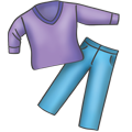 purple long sleeved shirt and blue pants (c) CancerCare Manitoba